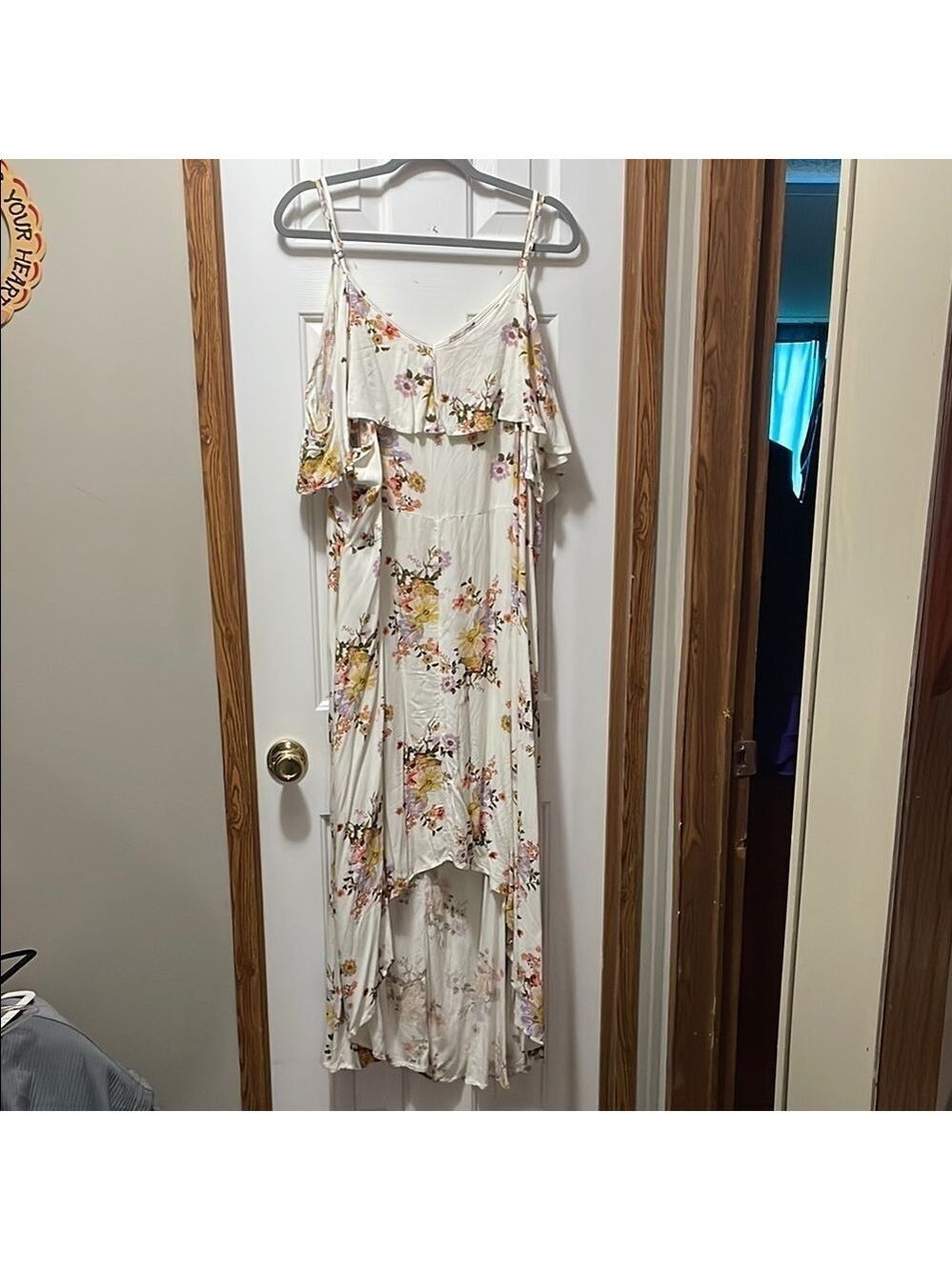 Rewind Cream and Pink High Low Sundress with Tiered Ruffles